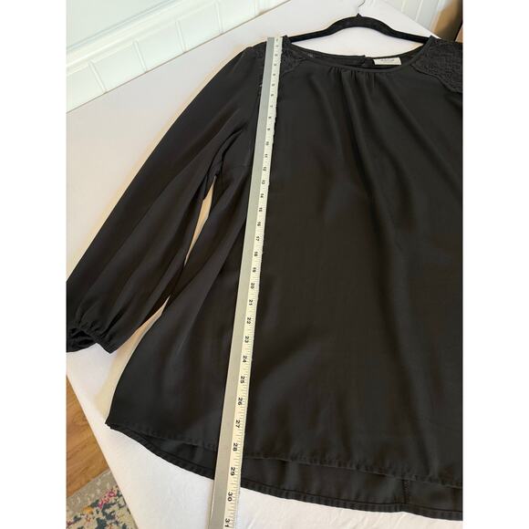 Avenue Studio Women's 18 Whimsigoth Lace Balloon Long Sleeve Tunic Sheer Blouse - Picture 7 of 9